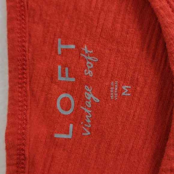 Loft Women's Red W/ Crochet Accent Short Sleeve Top,  M - Picture 4 of 8